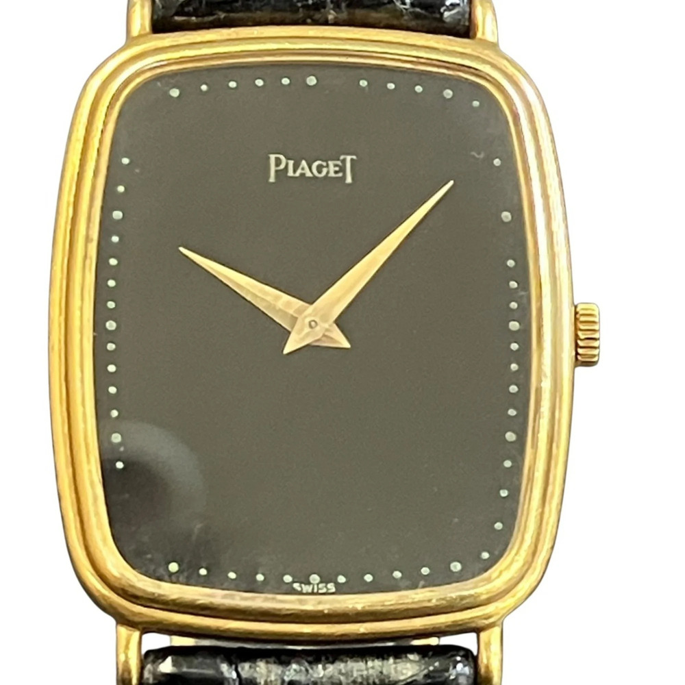 Piaget Black Tie Esperador Watch, Total Weight 32g, 18K Gold, Genuine Leather...
